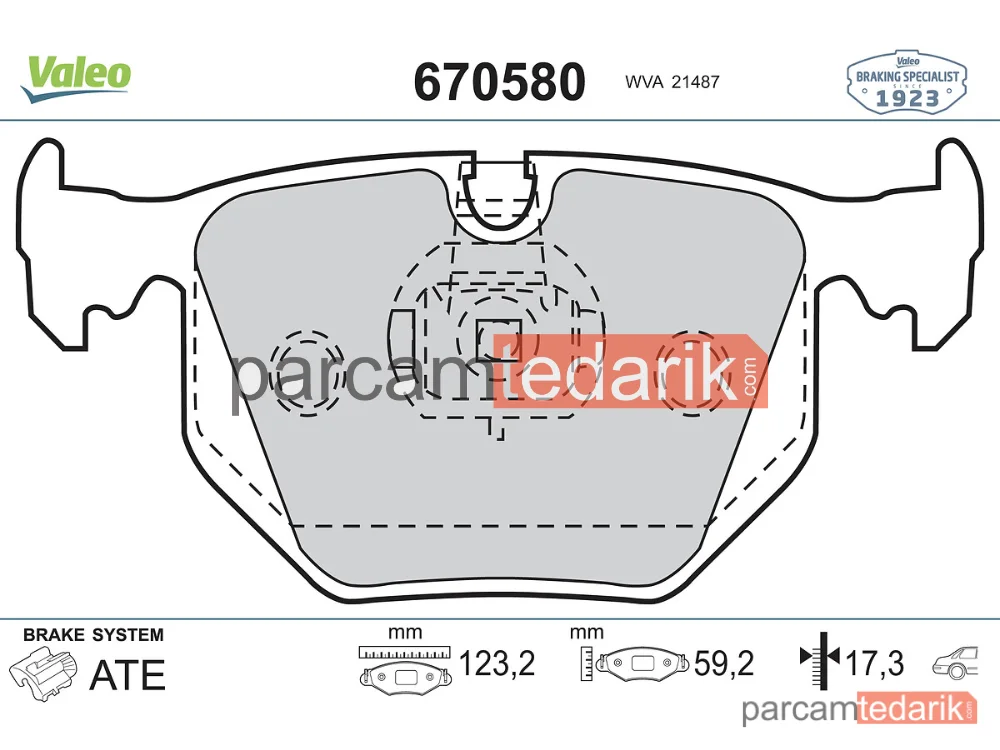 670580 | Fren Balatası (Arka) — BMW X3, BMW 7, BMW 3
